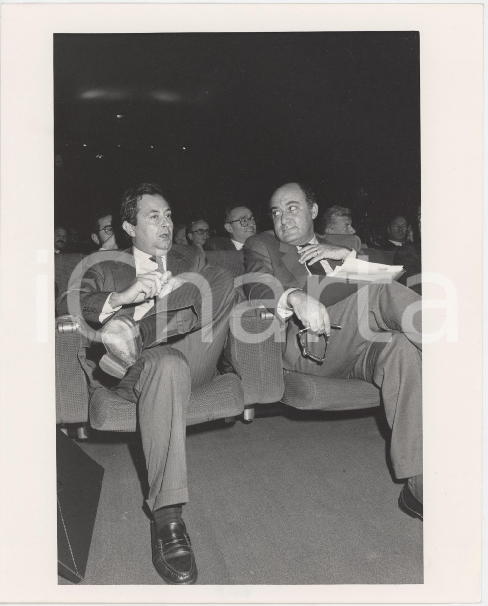 Fotografia d epoca originale 1985 ca CONFINDUSTRIA Carlo PATRUCCO Giuseppe DE RITA Foto 20x25 cm 1