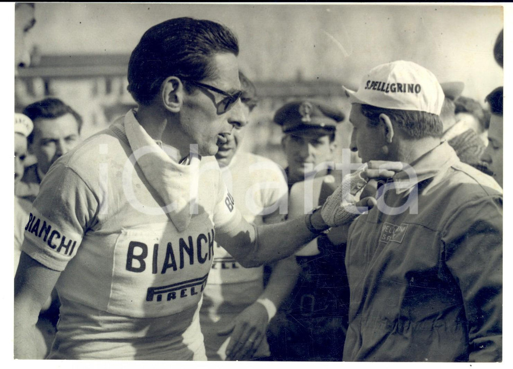 1958 TORINO Fausto COPPI e Gino BARTALI all'arrivo della MILANO-TORINO *Foto