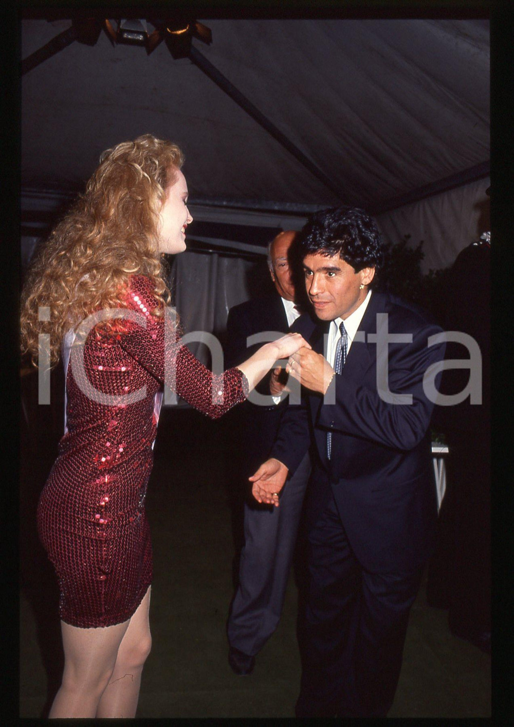 Fotografia d epoca originale 35mm vintage slide 1990 MILANO Gala ITALIA  90 Diego MARADONA  Ritratto 6 1