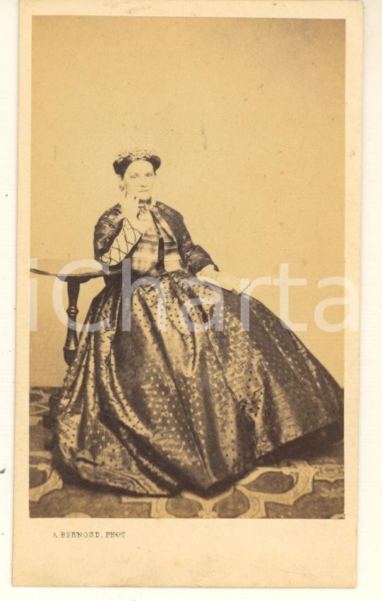 Fotografia d epoca originale 1860 ca FIRENZE Ritratto contessa Barbara SIGRAY Foto Alphonse BERNOUD 1