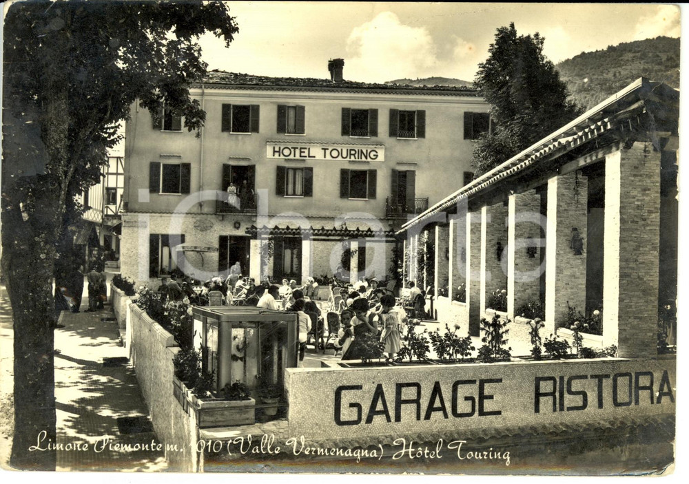 Cartolina originale da collezione 1956 LIMONE PIEMONTE (CN) Hotel Touring *Cartolina postale FG VG 1