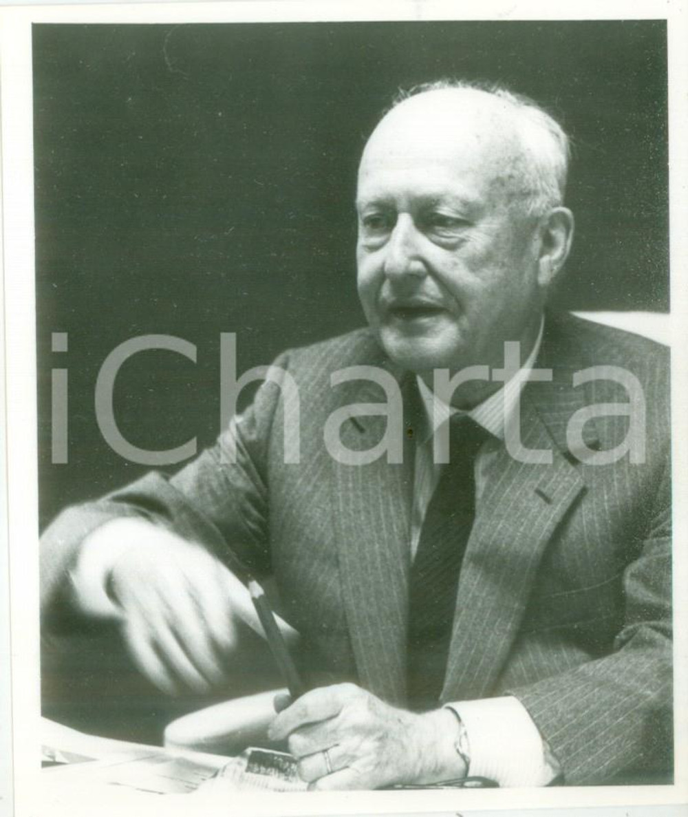 Fotografia d epoca originale 1990 ca STRASBOURG Politico Pierre PFLIMLIN  Discorso Foto 2 1
