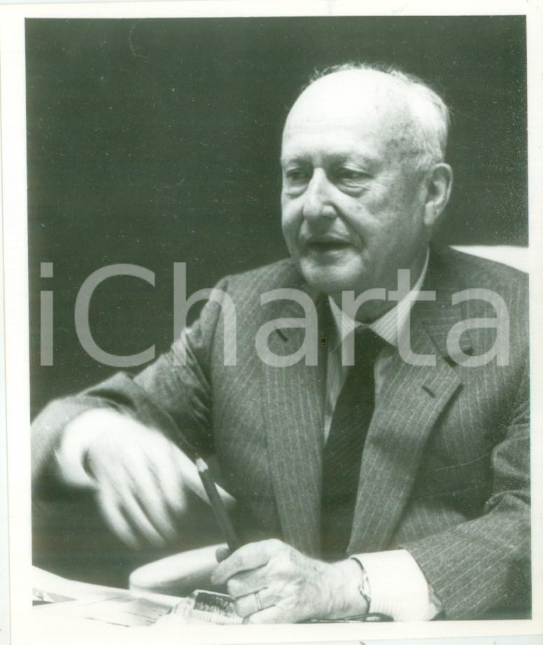Fotografia d epoca originale 1990 ca STRASBOURG Politico Pierre PFLIMLIN  Discorso Foto 2 1