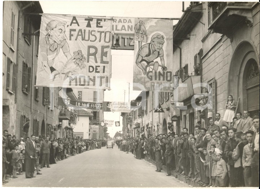 1953 (?) CICLISMO GIRO D'ITALIA BARLASSINA Accoglienza del paese ai ciclisti