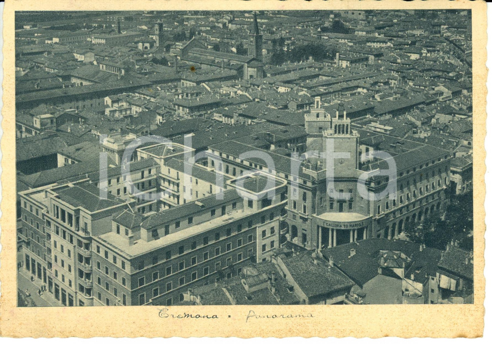 Cartolina originale da collezione 1950 ca CREMONA Panorama della cittÃ  visto dall alto Cartolina postale FG NV 1