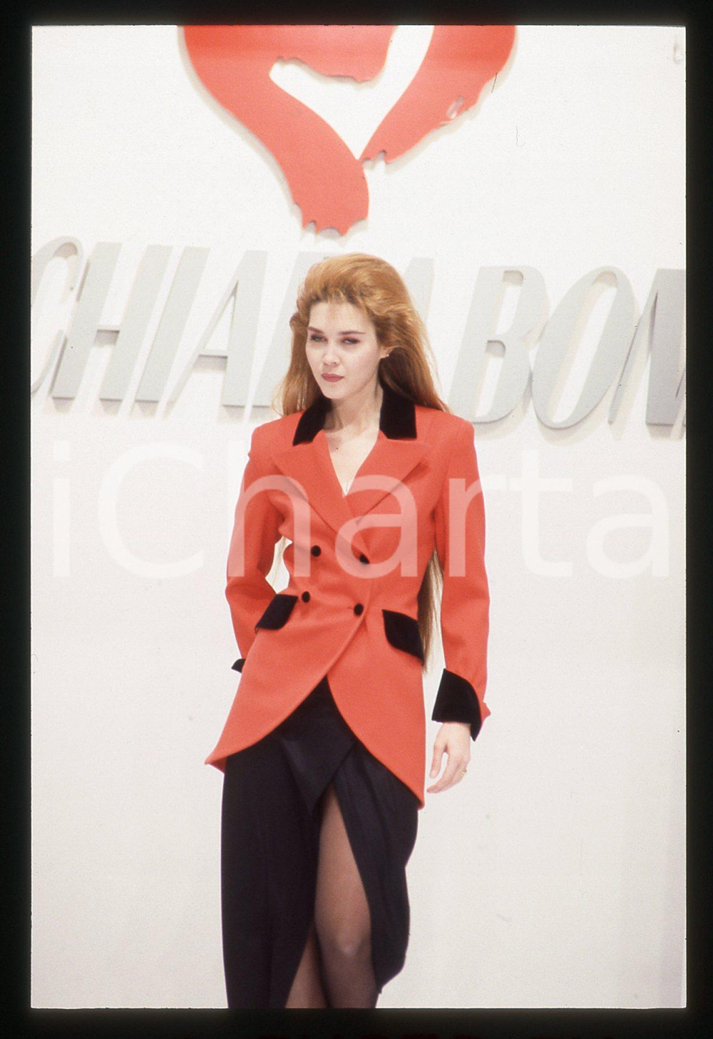 35mm vintage slide* 1990 ca ITALIA Ambra ORFEI alla sfilata per Chiara Boni (1)
