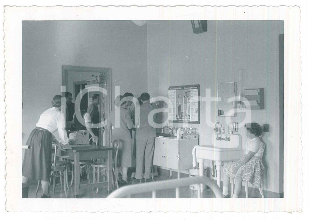 Fotografia d epoca originale 1950 ca USA High School  Laboratorio con alunni Foto 13x9 1