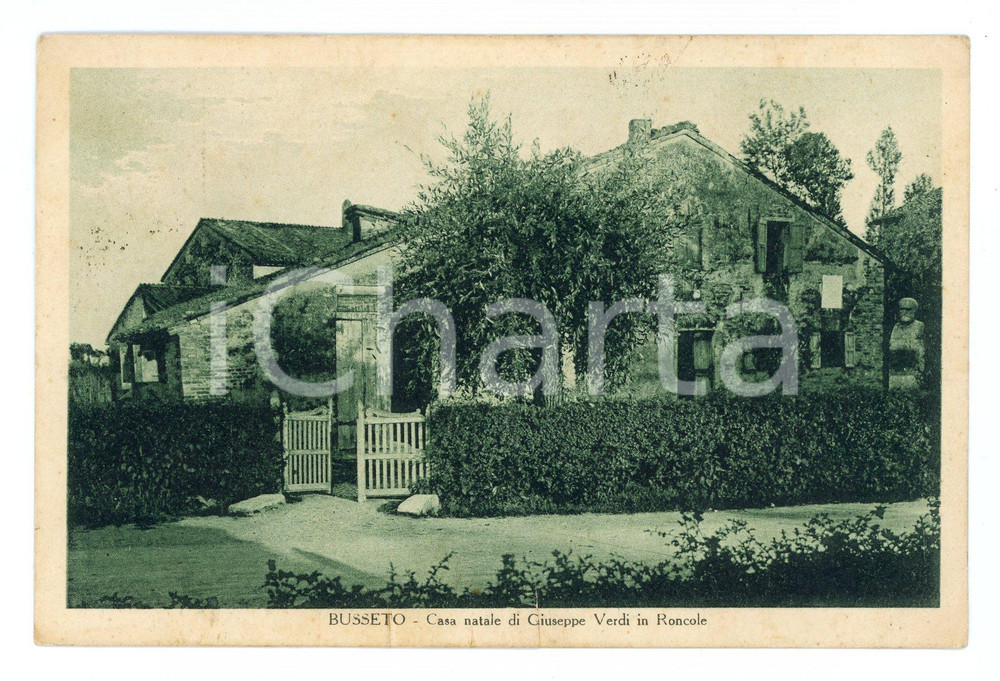 Cartolina originale da collezione 1931 BUSSETO Casa Natale di Giuseppe Verdi Roncole 1