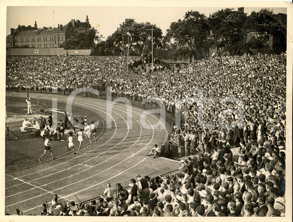 Fotografia d'epoca originale 1935 BERLIN Gara Corsa 10.000 metri FÃ¼nflÃ¤nder-Treffen 1