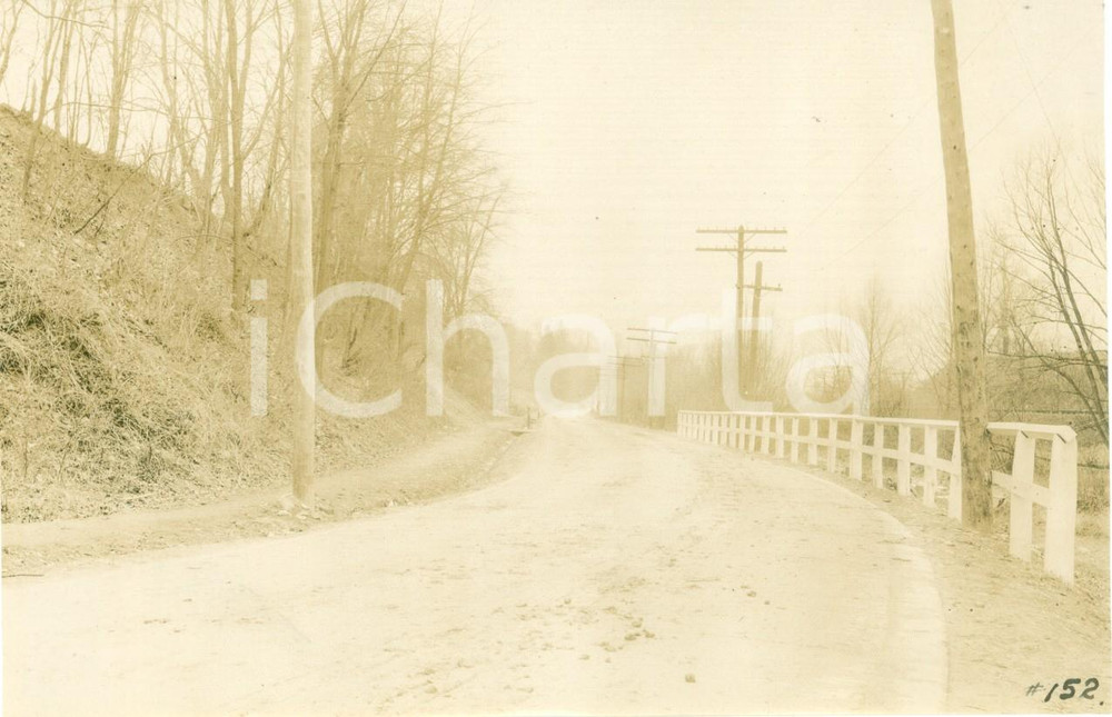 Fotografia d epoca originale 1913 WELLSBORO, PENNSYLVANIA USA Strada rurale prima dei lavori Fotografia 1