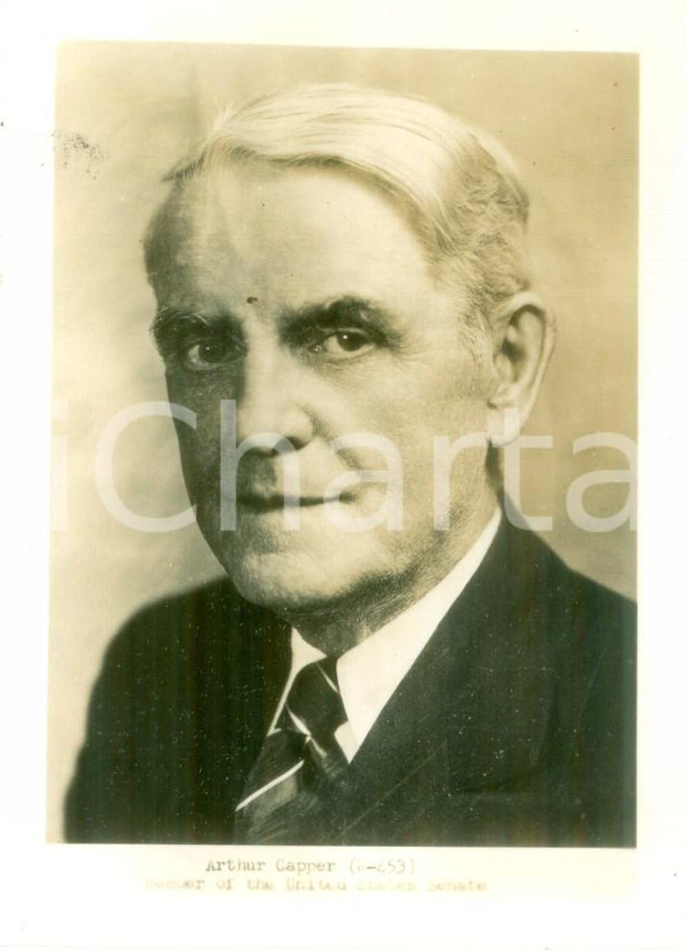 Fotografia d epoca originale 1945 ca USA Arthur CAPPER Member of the United States Senate Fotografia 1