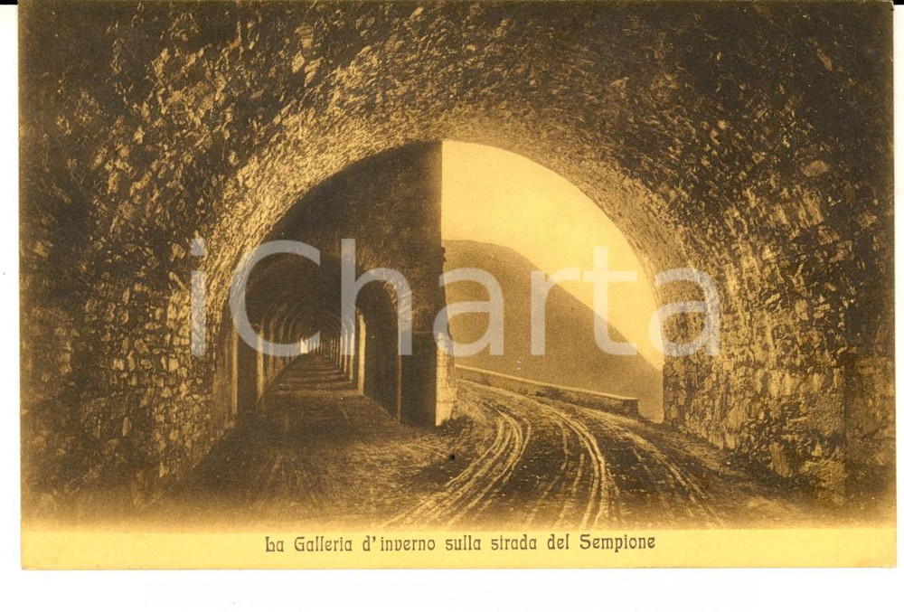 Cartolina originale da collezione 1916 PASSO DEL SEMPIONE La Galleria d inverno Cartolina postale FP 1