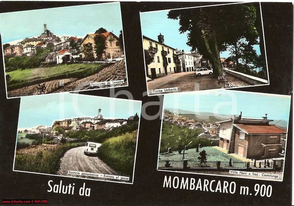 Cartolina originale da collezione 1969 MOMBARCARO (CN)  Vedutine FG VG 1