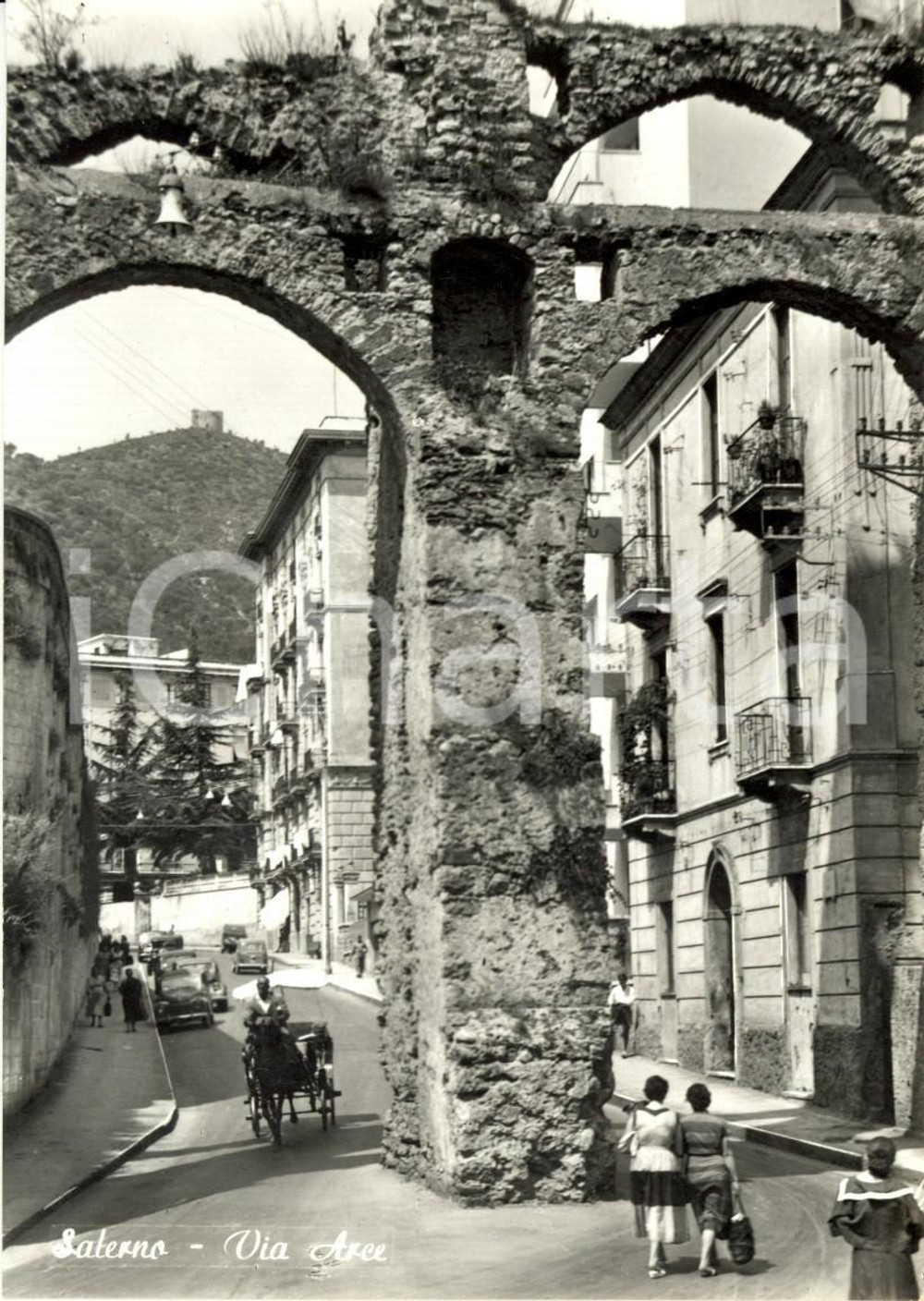 Cartolina originale da collezione 1960 ca TRENTO Carretto in Via ARCE *Cartolina ANIMATA FG NV 1