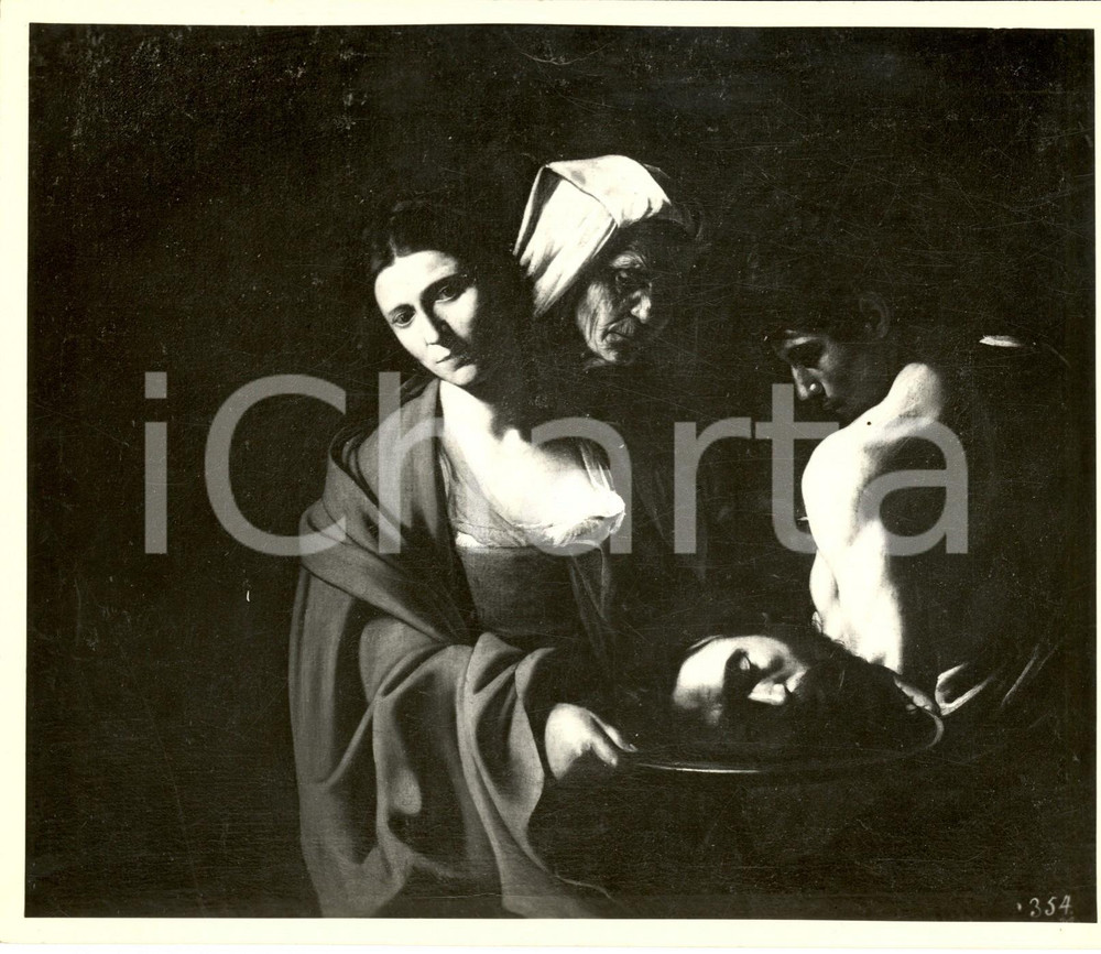 Fotografia d epoca originale 1951 MILANO Mostra CARAVAGGIO SalomÃ¨ con la testa del Battista Foto 21x17 cm 1