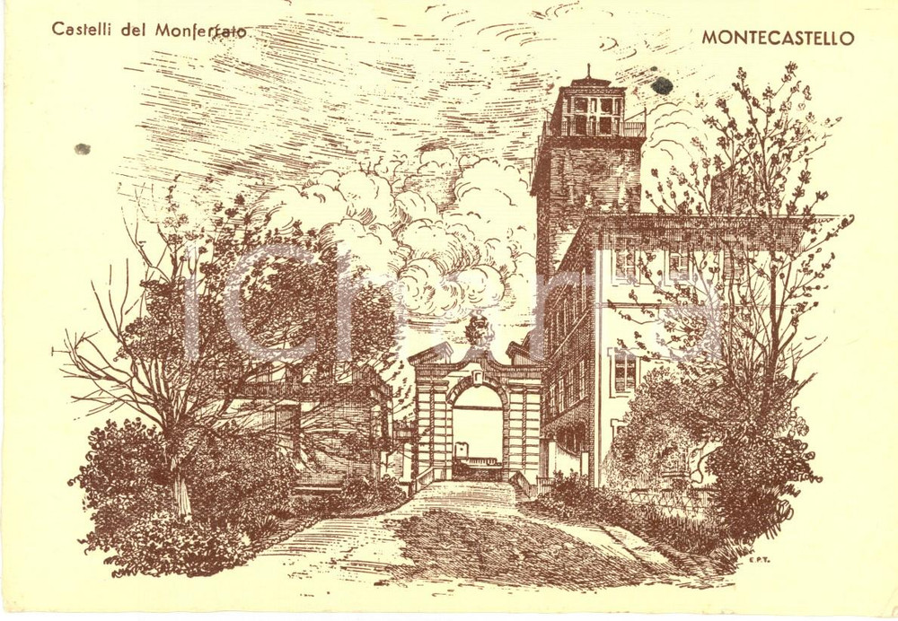 Cartolina originale da collezione 1969 MONTECASTELLO AL MONFERRATO Veduta del castello Cartolina postale FG VG 1