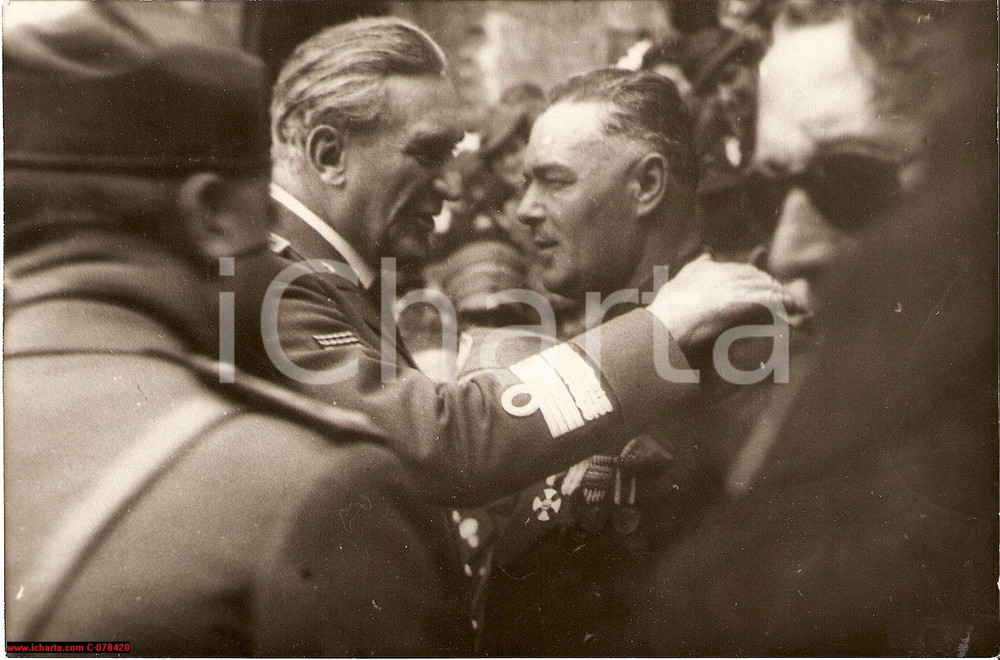 Fotografia d epoca originale 1938 Milano Generale GRAZIANI e ciechi di guerra Foto 1