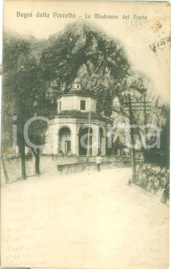 Cartolina originale da collezione 1920 PORRETTA TERME BO La Madonna del Ponte Cartolina ANIMATA FP VG 1