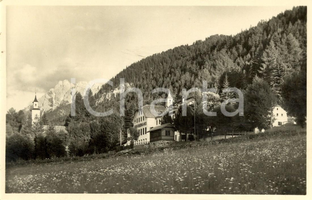 Cartolina originale da collezione 1950 VILLABASSA PUSTERIA BZ DOLOMITI Veduta Bagni di PIEDIMAIA Cartolina VG 1