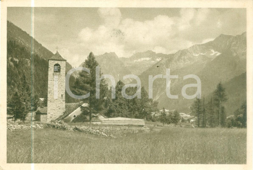 Cartolina originale da collezione 1950 ca MACUGNAGA VB Chiesa di PECETTO in Valle Anzasca Cartolina FG NV 1
