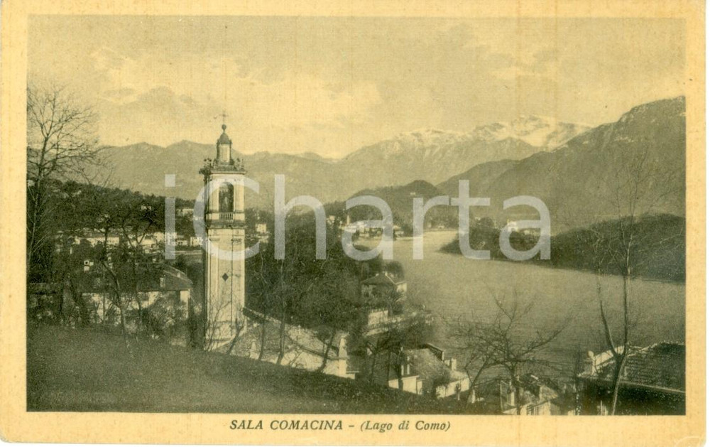 Cartolina originale da collezione 1938 SALA COMACINA (CO) Panorama con il Lago *Cartolina FP NV 1
