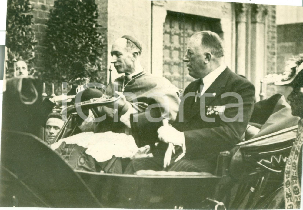 Fotografia d epoca originale 1929 MILANO Card. Ildefonso SCHUSTER Giuseppe DE CAPITANI D ARZAGO Fotografia 1