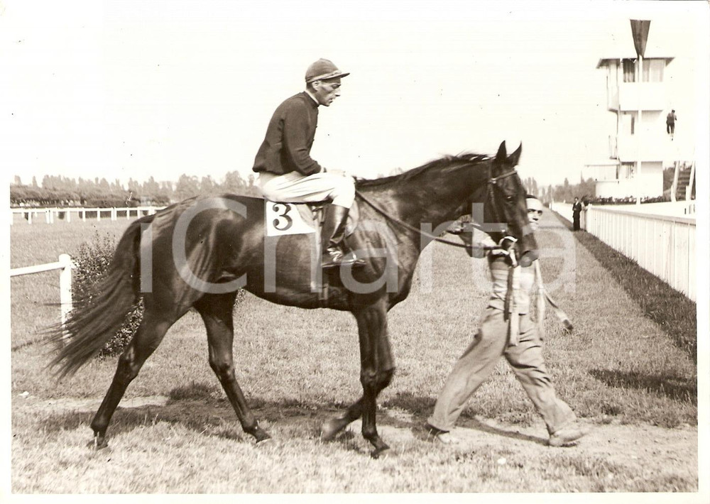 Fotografia d'epoca originale 1942 MILANO SAN SIRO Cavallo rientra al peso per il Premio ZAGAGLIA *Fotografia 1