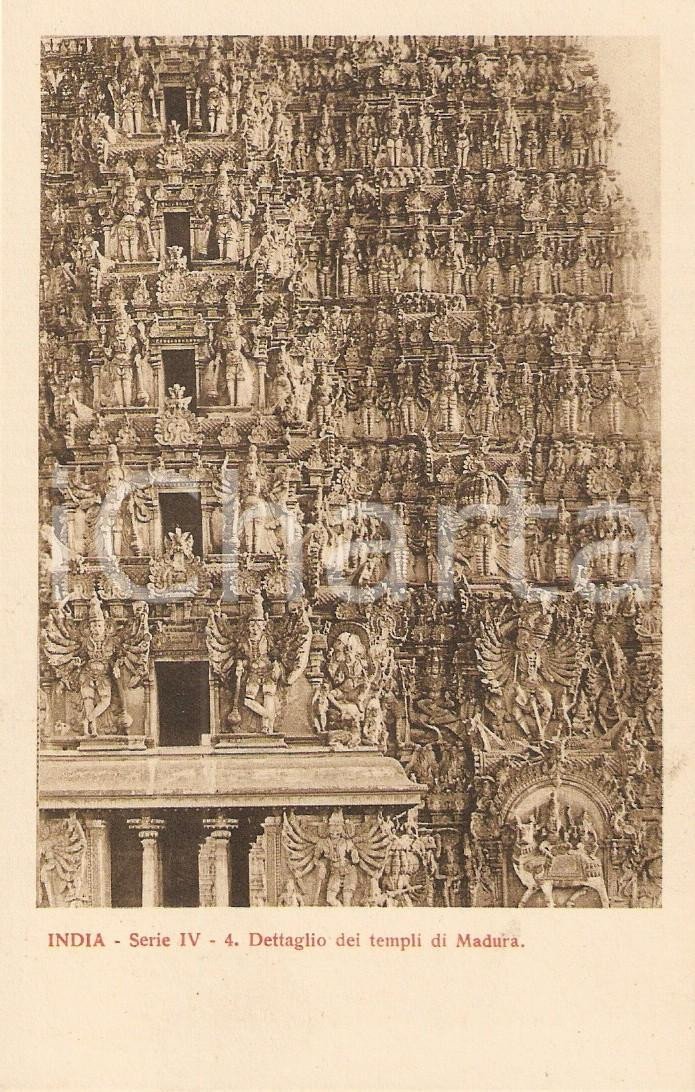 Cartolina originale da collezione 1935 ca MISSIONI ESTERE  MADURAI INDIA Dettaglio dei templi Cartolina FP NV 1