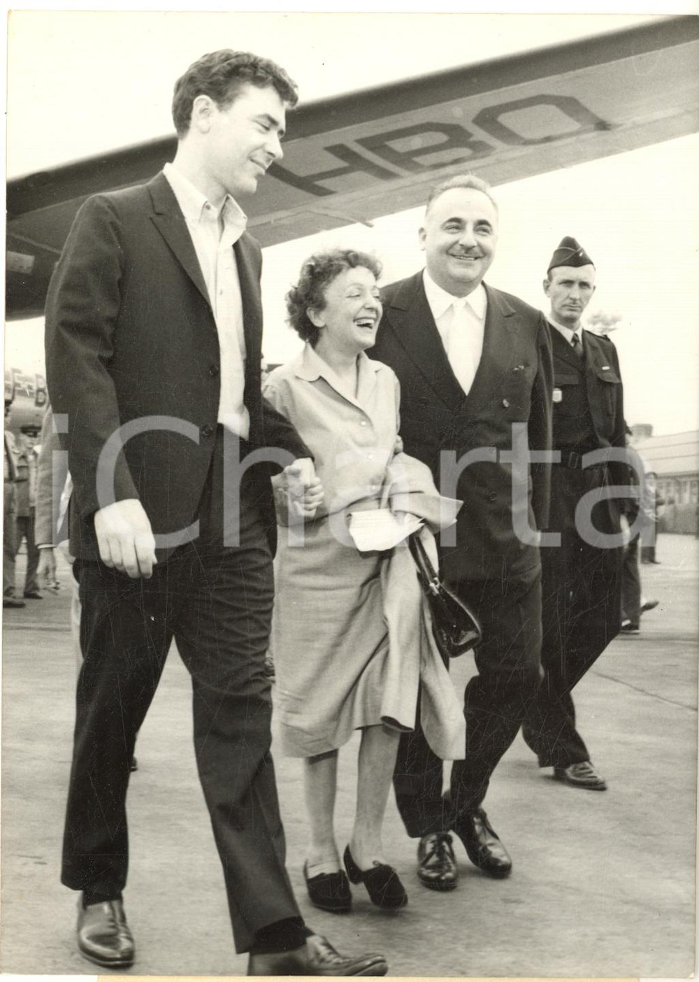 1959 PARIS Ritorno di Edith PIAF con David DOUGLAS e Bruno COQUATRIX *Foto 13x18