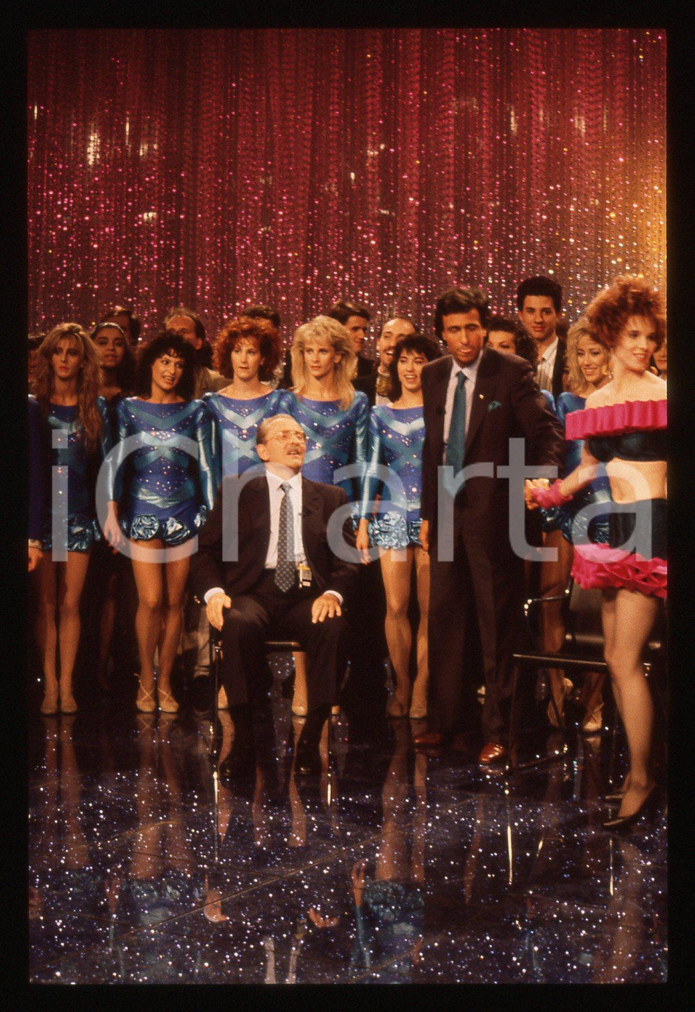 35mm vintage slide* 1988 RAI 2 - Domenico MODUGNO e Gigi SABANI