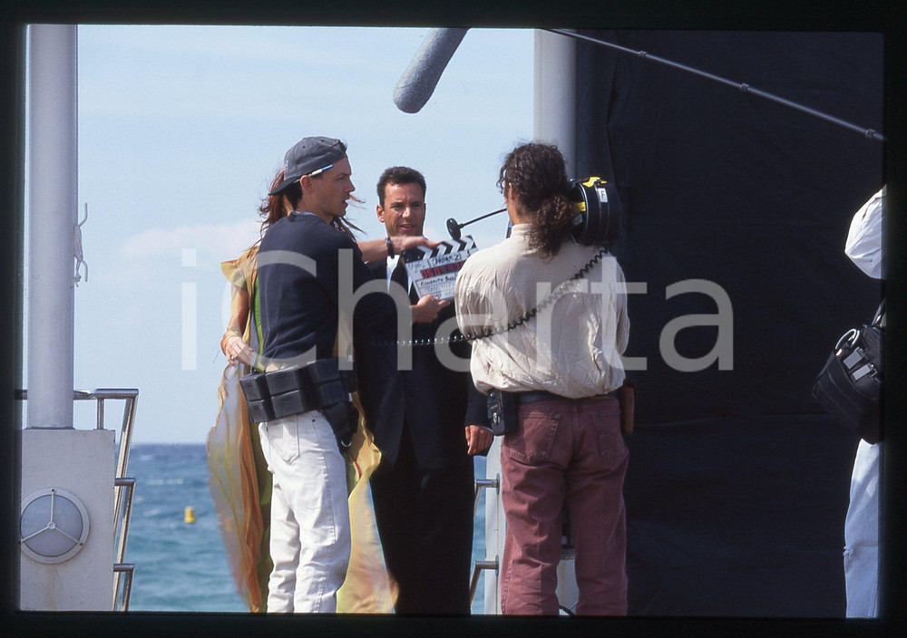35mm vintage slide* 1997 CANNES Angie EVERHART Tony MARKES backstage CINEMA