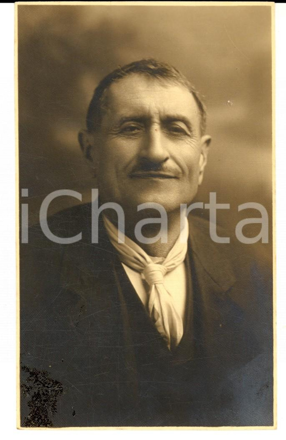 Fotografia d epoca originale 1920 ca TORINO Ritratto di anziano sorridente Foto Enea MAGNINI FP NV 1