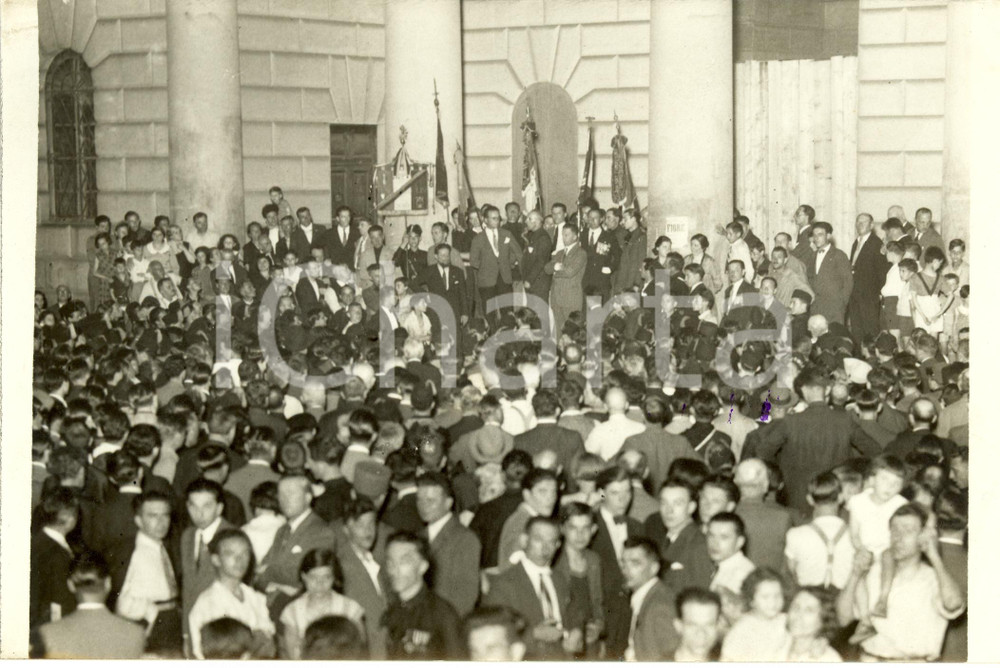 Fotografia d epoca originale 1931 MILANO Arco della Pace Anniversario Battaglia PIAVE Discorso CREPALDI Foto 1