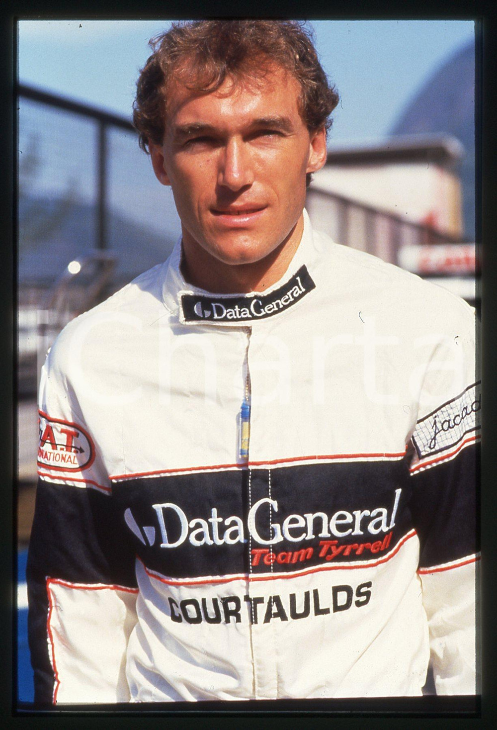 Fotografia d epoca originale 35mm vintage slide 1986 FORMULA1 Philippe STREIFF Scuderia TYRRELL  Ritratto 1