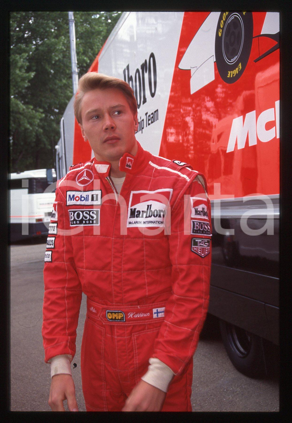 35mm vintage slide* 1995 GP SAN MARINO Mika HAKKINEN scuderia MCLAREN Ritratto