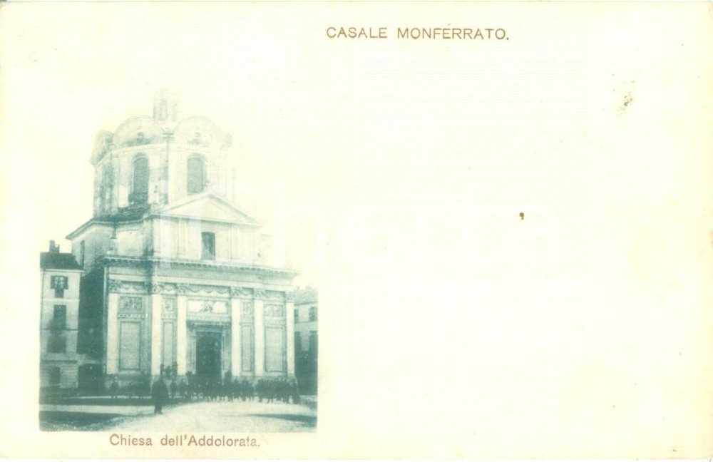 Cartolina originale da collezione 1900 CASALE MONFERRATO AL Fedeli alla Chiesa dell Addolorata Cartolina FP VG 1