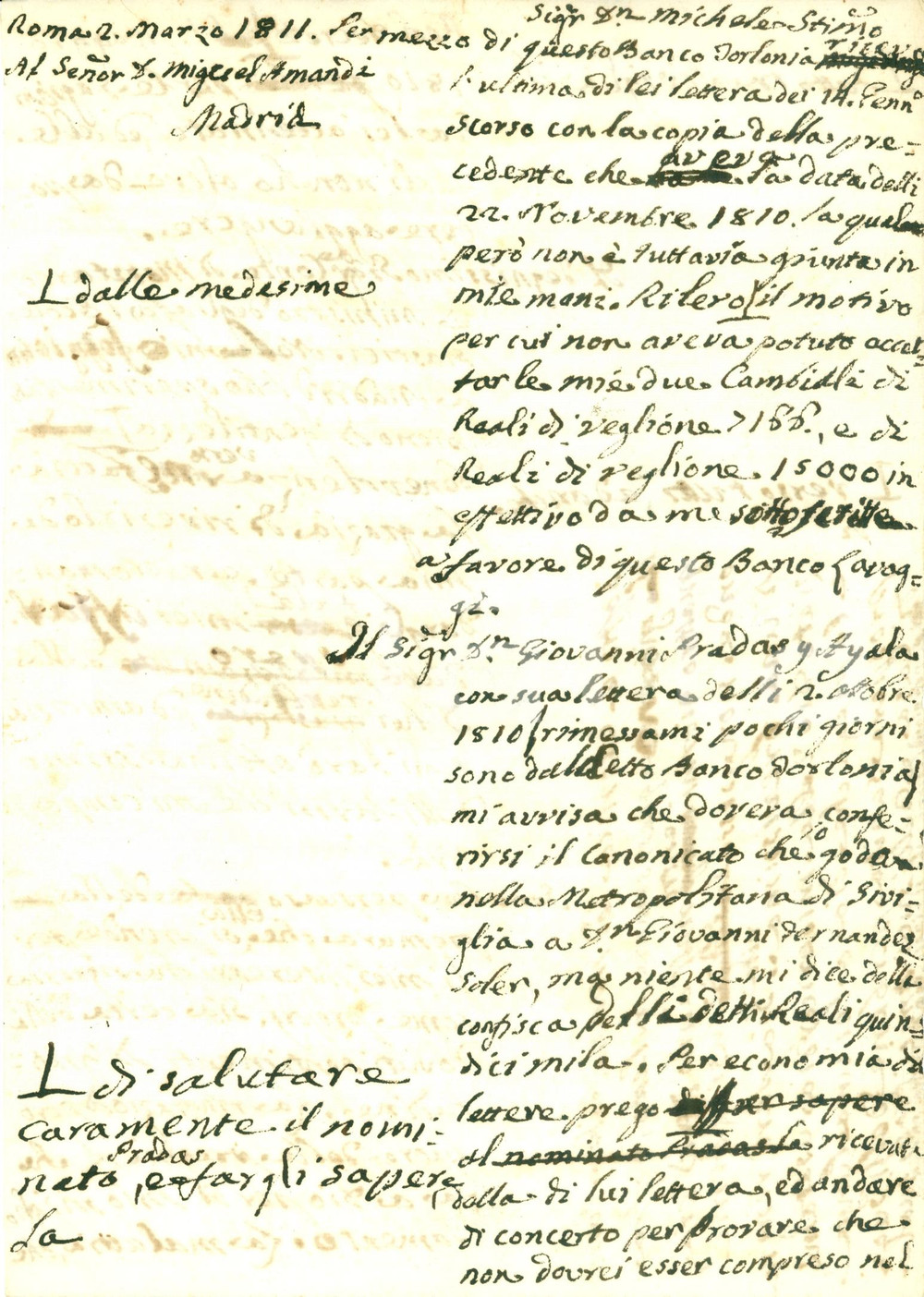 Autografo originale 1811 ROMA Card. Filippo CASONI molto malato ringrazia Michele AMANDI AUTOGRAFO 1