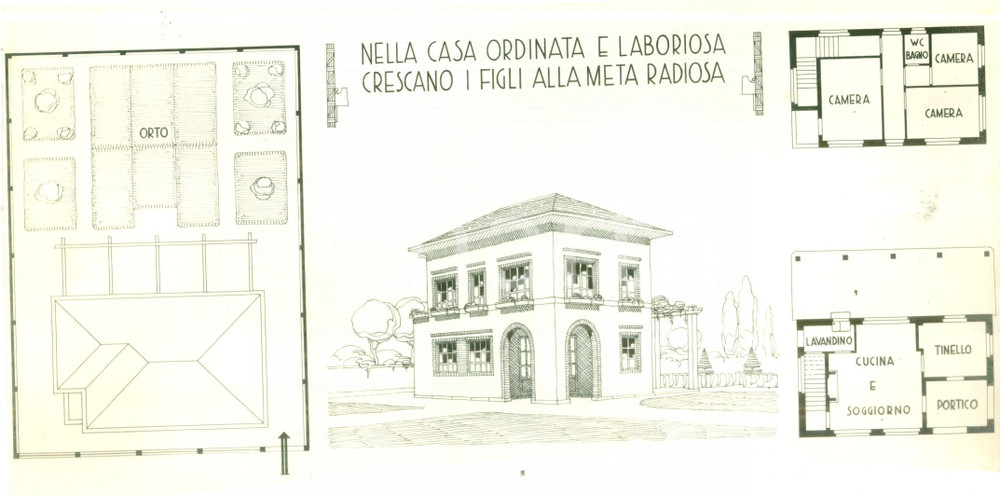 Fotografia d epoca originale 1933 MILANO EDILIZIA RURALE progetto per villino del progetto 1