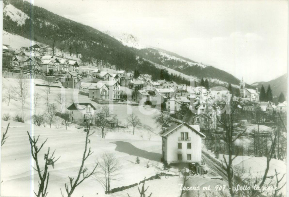 Cartolina originale da collezione 1960 ca TOCENO VB Panorama del paese sotto la neve Cartolina FG NV 1