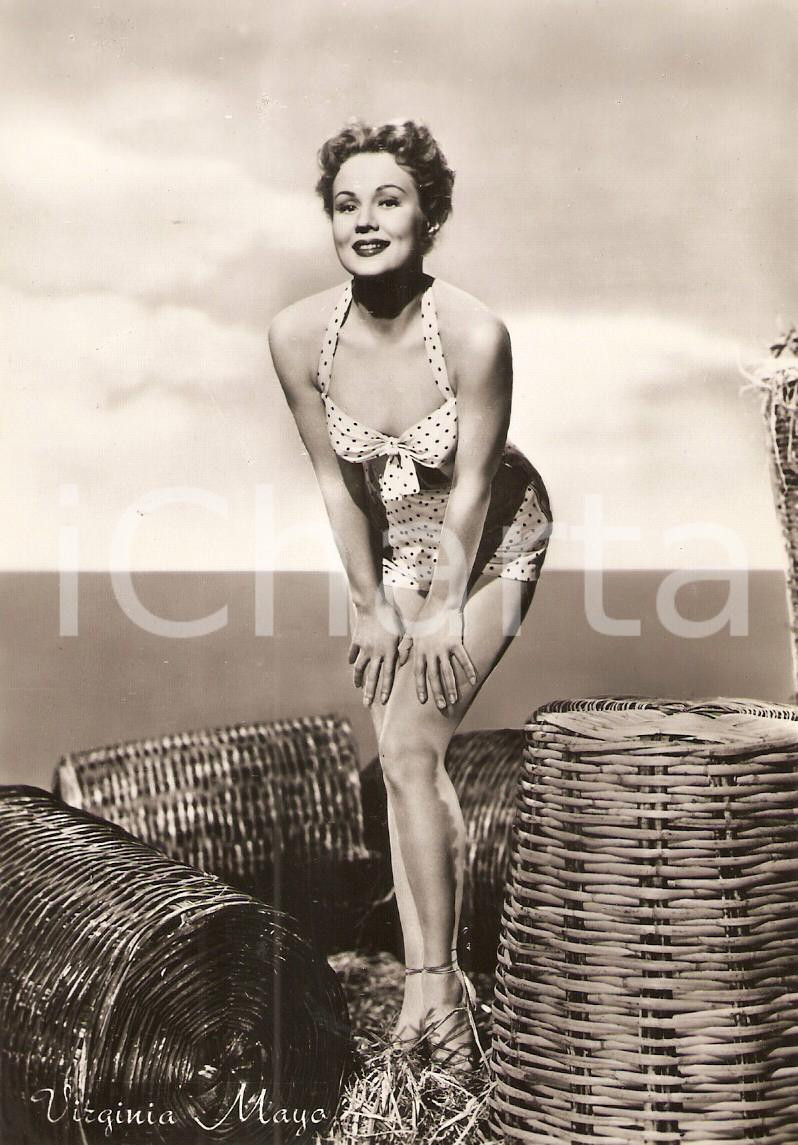 Cartolina originale da collezione 1955 ca CINEMA Actress Virginia MAYO wears a swimsuit Cartolina FG NV 1