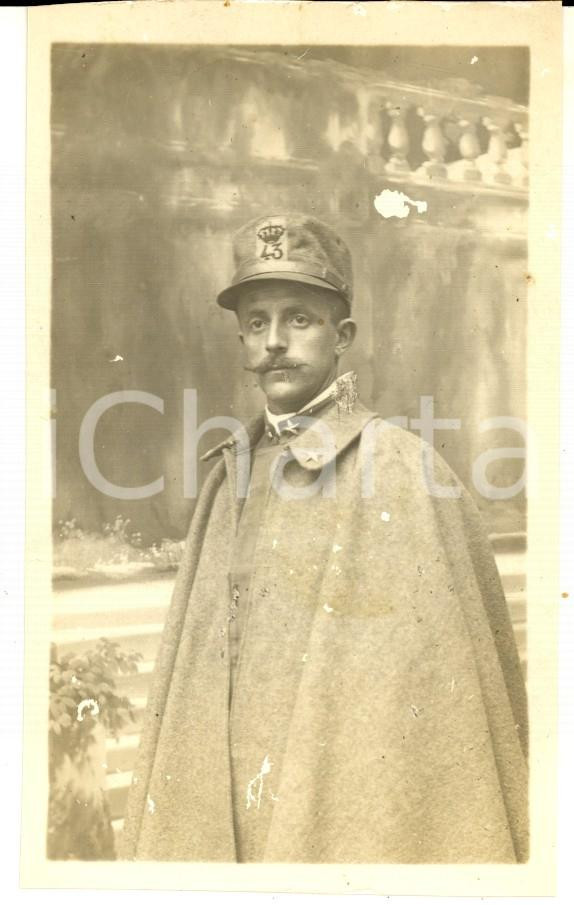 1915 ca Area di BRESCIA Ufficiale 43° Fanteria con mantello *Foto cartolina 7x11