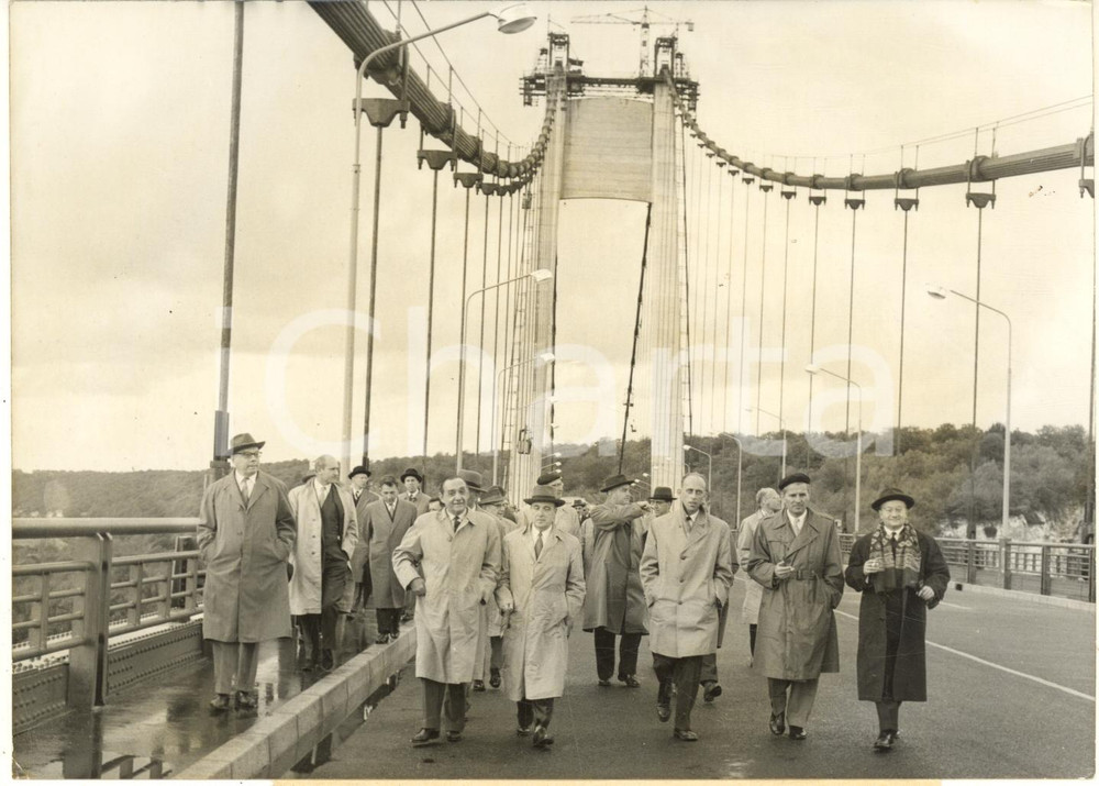 1959 PONT DE TANCARVILLE Ministri europei dei Trasporti in visita *Foto 18x13