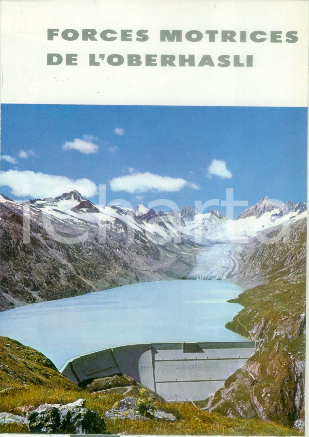 Materiale pubblicitario d’epoca 1964 SVIZZERA CANTON BERNA Linee ferroviarie dell OBERHASLI Mappa ILLUSTRATA 1