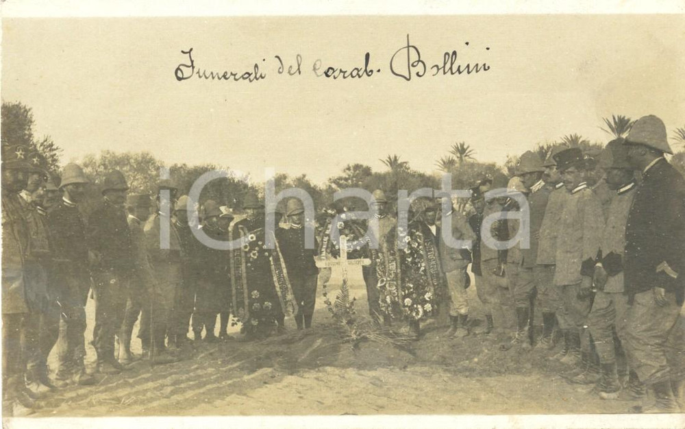 Cartolina originale da collezione 1912 GUERRA ITALO-TURCA Funerali carabiniere Giuseppe BOLLINI - Foto cartolina 1