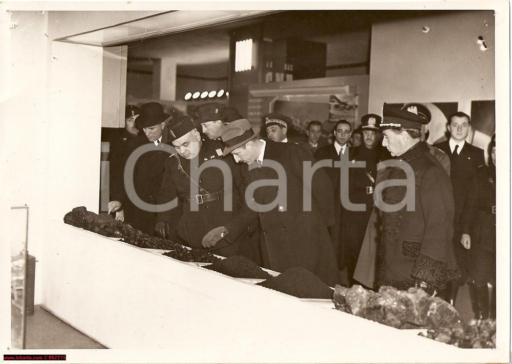Fotografia d'epoca originale 1939 ROMA Mostra Minerale Italiano RE BORIS DI BULGARIA 1