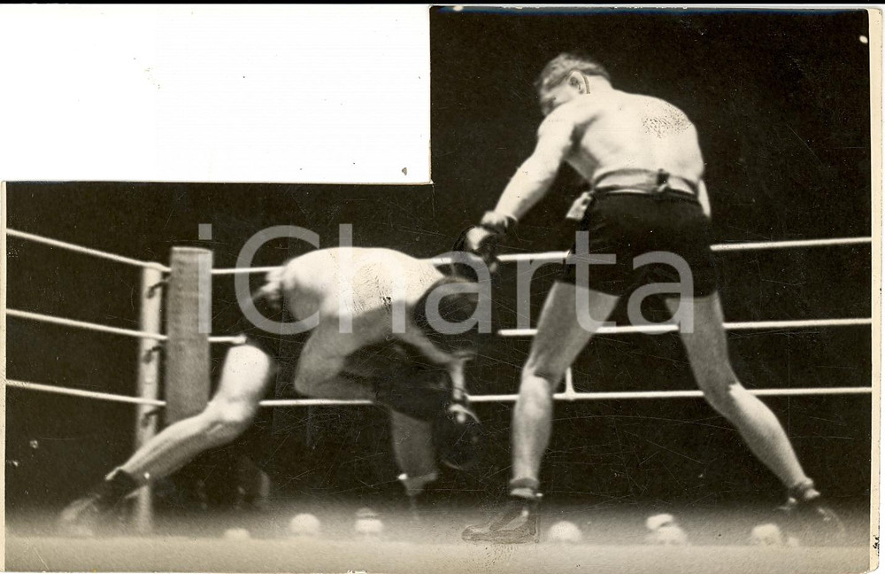 Fotografia d'epoca originale 1939 BERLIN BOXE Pugile Saverio TURIELLO vs Gustav EDER *Fotografia DANNEGGIATA 1