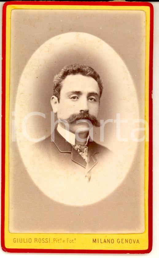 Fotografia d epoca originale 1870 ca GENOVA Ritratto di giovane uomo Fotografia GIULIO ROSSI CDV 1