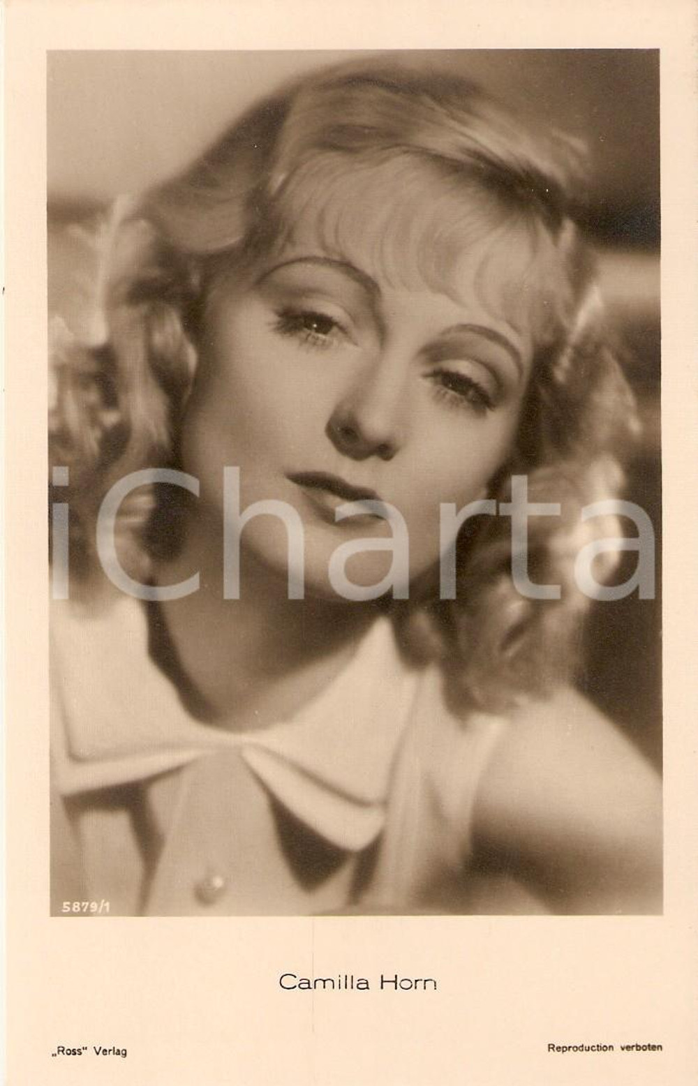Cartolina originale da collezione 1930 ca CINEMA Actress Camilla HORN wears a blouse *Cartolina FP NV 1