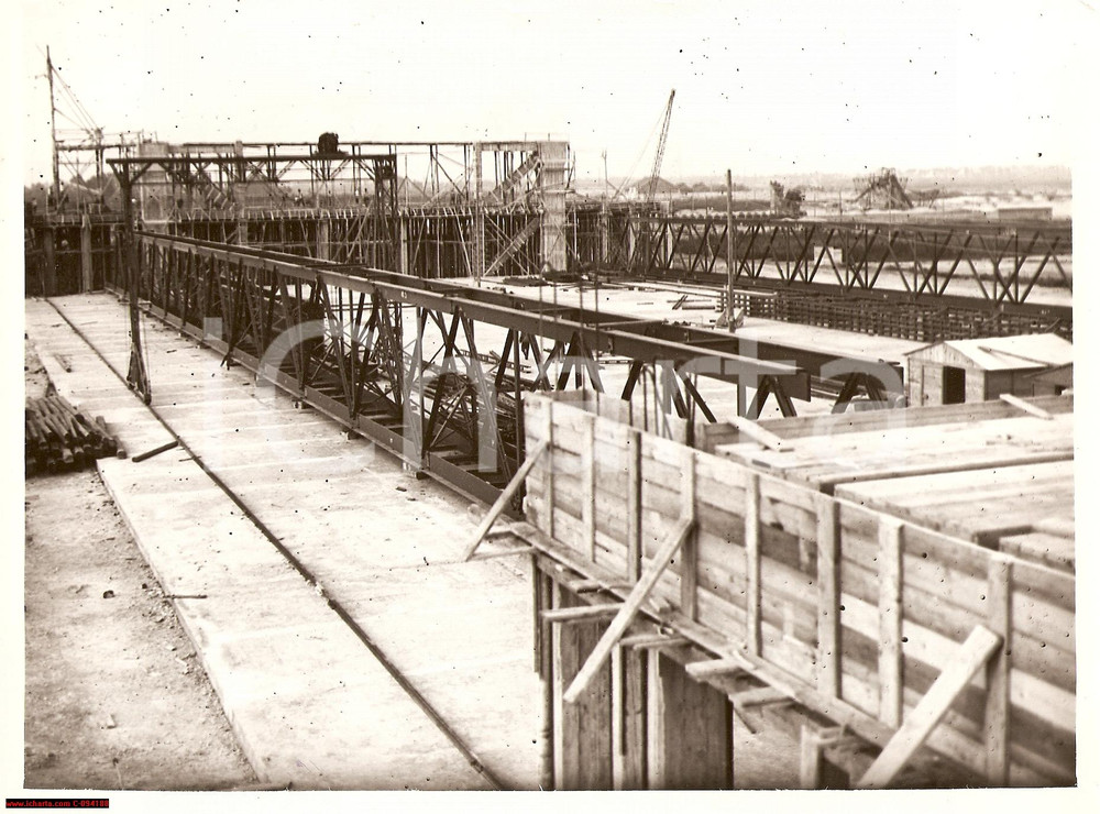 Fotografia d epoca originale 1936 Milano Idroscalo Aeroporto costruzione aviorimessa 1
