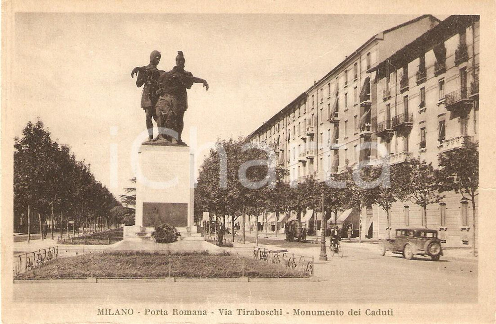 Cartolina originale da collezione Milano anni  30 Porta Romana  via Tiraboschi  Cartiolina animata 1
